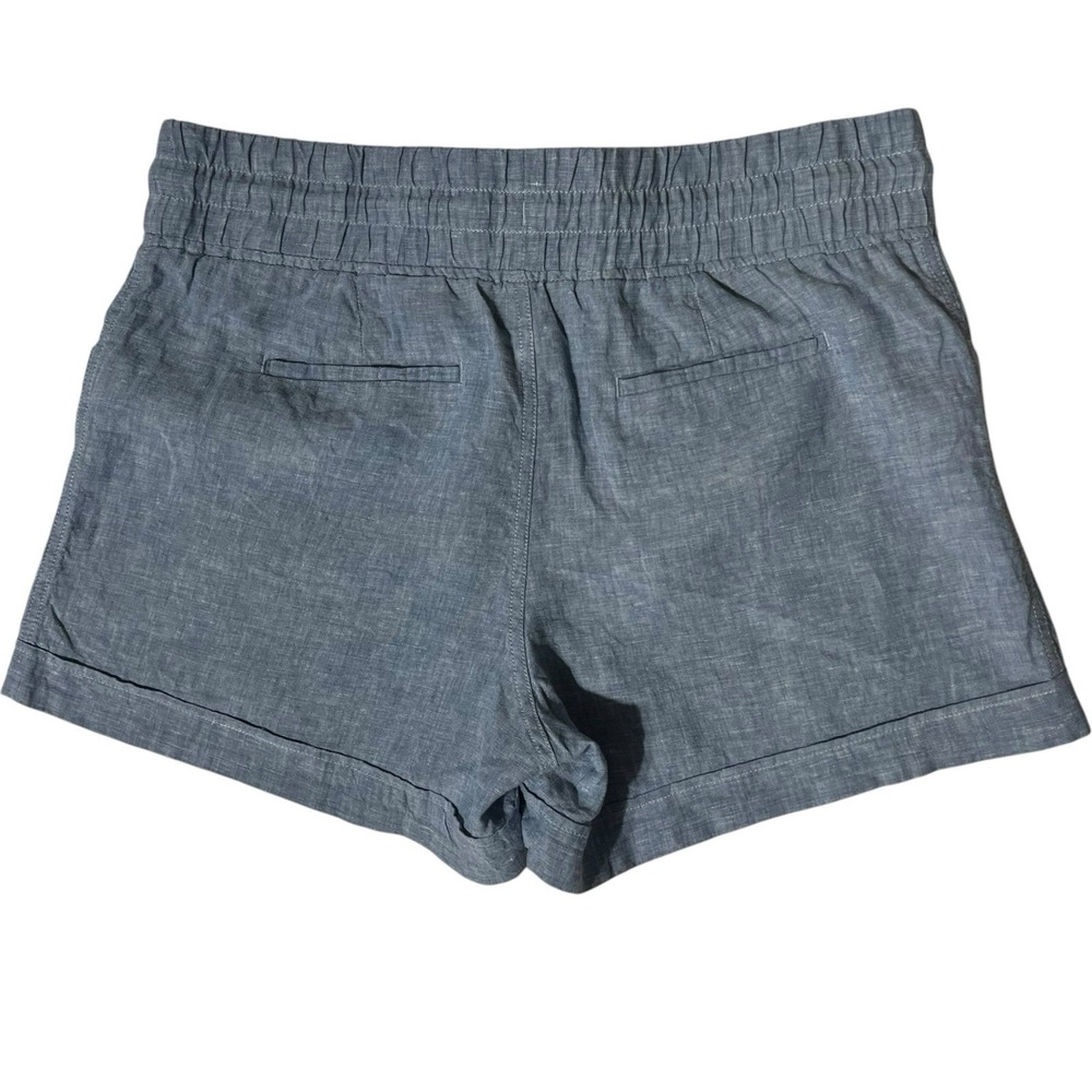 Athleta Womens Cabo 4" Linen Shorts Size 14 Blue Drawstring With Pockets‎ - Picture 5 of 12